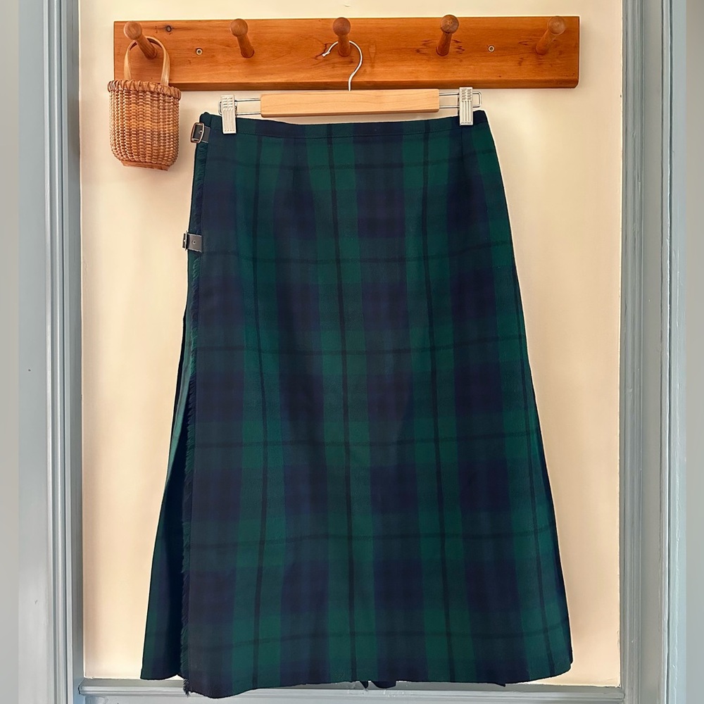 Traditional Wool Kilt in Green and Blue Tartan